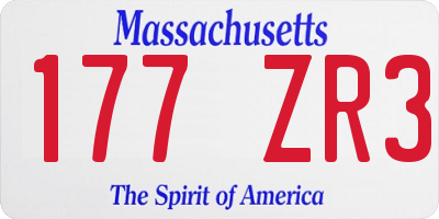 MA license plate 177ZR3