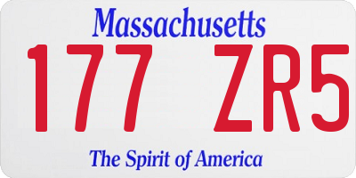 MA license plate 177ZR5
