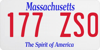 MA license plate 177ZS0