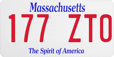 MA license plate 177ZT0