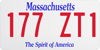 MA license plate 177ZT1