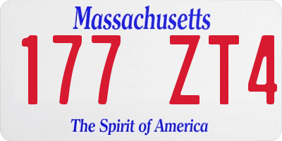 MA license plate 177ZT4