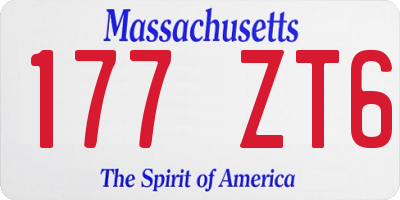 MA license plate 177ZT6