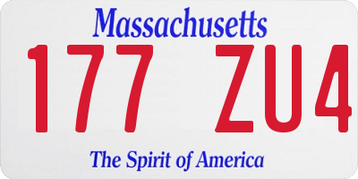MA license plate 177ZU4