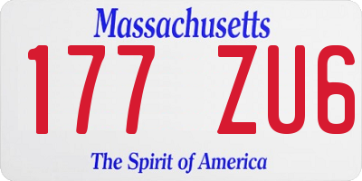 MA license plate 177ZU6