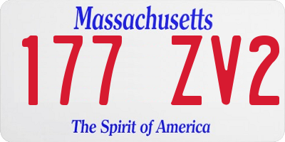 MA license plate 177ZV2