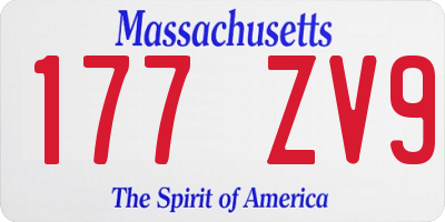 MA license plate 177ZV9