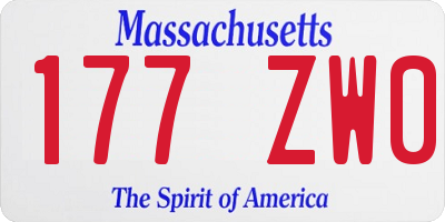 MA license plate 177ZW0