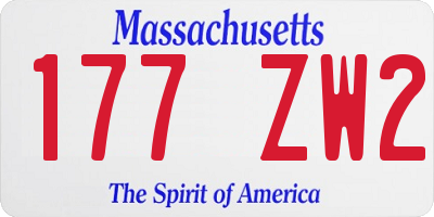 MA license plate 177ZW2