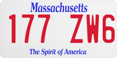 MA license plate 177ZW6