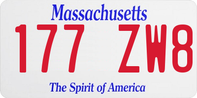 MA license plate 177ZW8