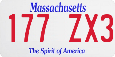 MA license plate 177ZX3