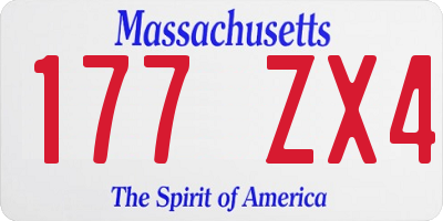MA license plate 177ZX4