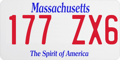 MA license plate 177ZX6
