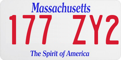 MA license plate 177ZY2