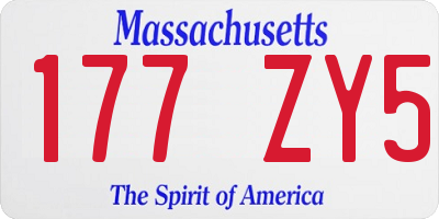 MA license plate 177ZY5