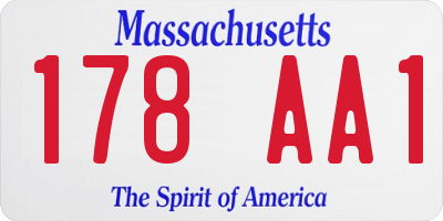 MA license plate 178AA1