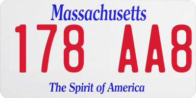 MA license plate 178AA8