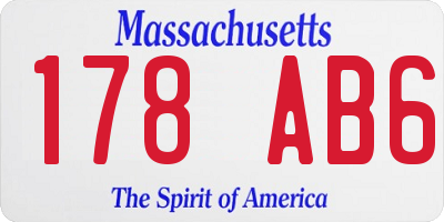 MA license plate 178AB6