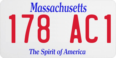 MA license plate 178AC1