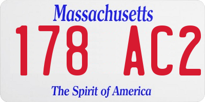 MA license plate 178AC2