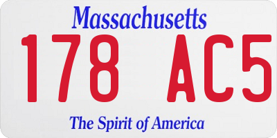 MA license plate 178AC5