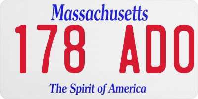MA license plate 178AD0