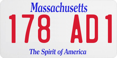 MA license plate 178AD1