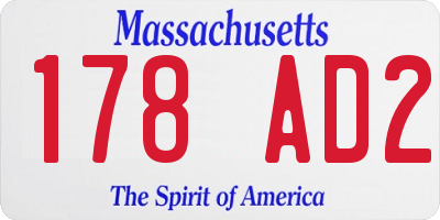 MA license plate 178AD2