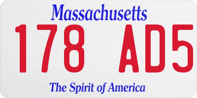 MA license plate 178AD5
