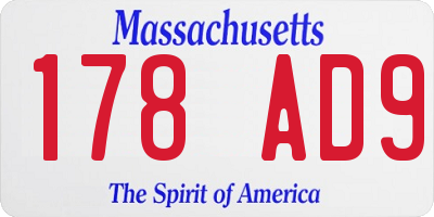 MA license plate 178AD9