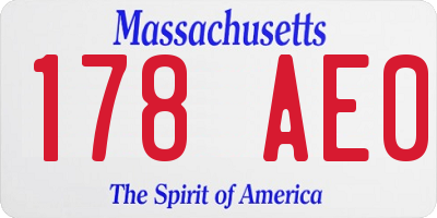 MA license plate 178AE0