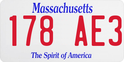 MA license plate 178AE3