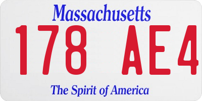 MA license plate 178AE4