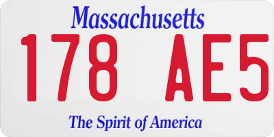 MA license plate 178AE5