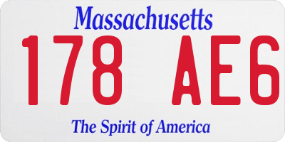 MA license plate 178AE6