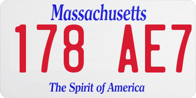 MA license plate 178AE7