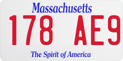 MA license plate 178AE9