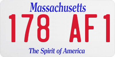 MA license plate 178AF1