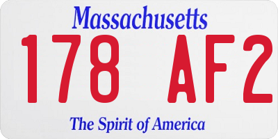 MA license plate 178AF2