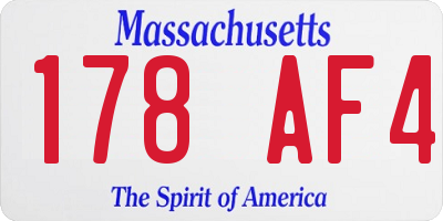 MA license plate 178AF4