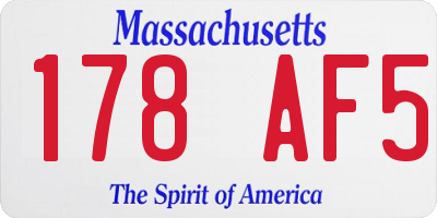 MA license plate 178AF5