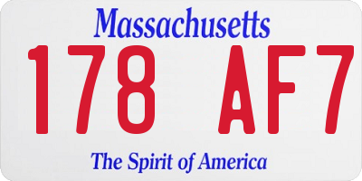 MA license plate 178AF7