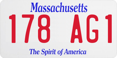 MA license plate 178AG1