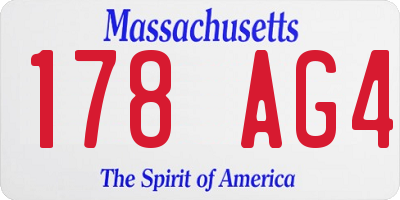 MA license plate 178AG4