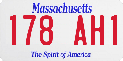 MA license plate 178AH1
