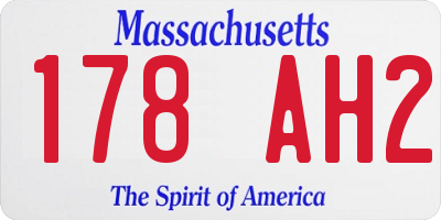 MA license plate 178AH2