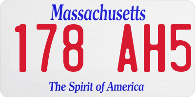 MA license plate 178AH5