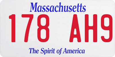 MA license plate 178AH9