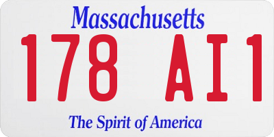 MA license plate 178AI1